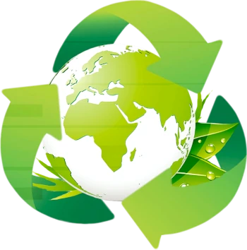 Planète terre avec le symbol du recyclage